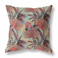 Palacedesigns 16 in. Tropical Indoor & Outdoor Throw Pillow Red Yellow & Aqua PA3095882